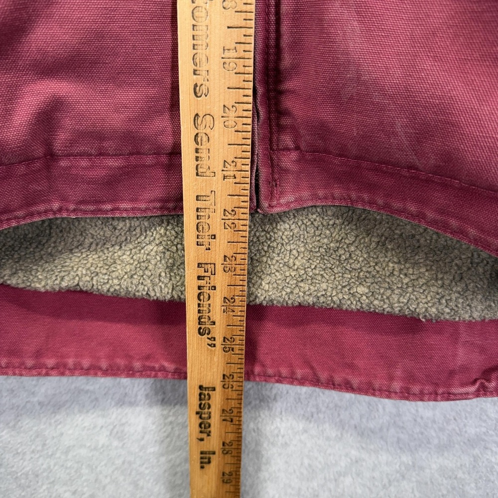 Carhartt Jacket Womens 2XL Raspberry Pink Sherpa Lined Hooded Canvas Workwear - Picture 8 of 12